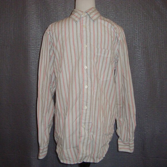 Wrangler Mens Long Sleeve Button Down Striped Shirt 100% Cotton sz S - Picture 2 of 4